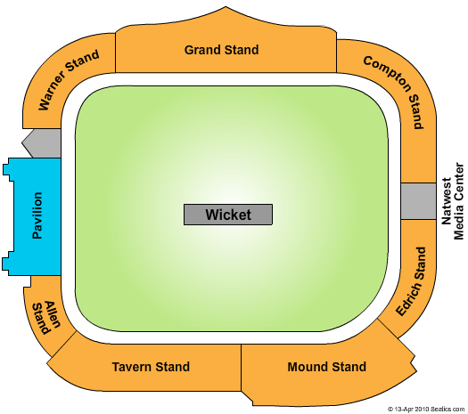 Lord's Cricket Ground Cricket Seating Chart